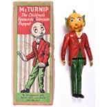 A Luntoy BBC Mr. Turnip diecast puppet. 'The Children's Favourite Television Puppet' Articulated