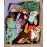 Approximately 30 TY Beanie Babys. Including TY2K, Jake, Eggs, Butterbeary, Mooch, Stinky, Almond,