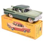 French Dinky Simca Vedette Chambord (24K). An example in two tone green with ridged plated spun