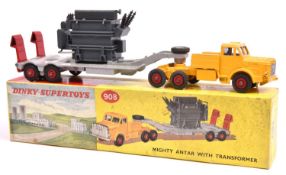 Dinky Supertoys Mighty Antar Transporter with Transformer (908). With yellow tractor unit, grey
