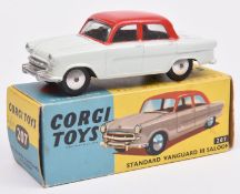 Corgi Toys Standard Vanguard III Saloon (207). Example in pale green with red roof and side pillars,