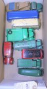 10 Dinky Toys. Duple Roadmaster, Bedford Lorry, Fordson Flatbed, Morris Royal Mail van, Leyland