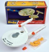 A Dinky Toys Star Trek U.S.S. Enterprise (358). With 9x missiles and a shuttlecraft. Boxed with