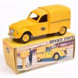 French Dinky Toys Citroen 2CV Fourgonnette Postale (560). An example in yellow livery with Post