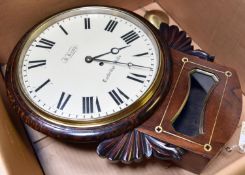 An English round cased drop dial clock/timepiece. In an oak case with signature to the dial 'A. Kemp