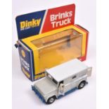 A Dinky Toys US issue Brinks Truck (275). Example with grey body, light grey roof and blue