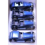 4x Tri-ang Minic cars. A Vauxhall Town Coupe (18M). Vauxhall Tourer (17M). Vauxhall Learner's Car (