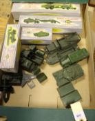 14x British and French Dinky Toys Military vehicles. Including boxed items; Missile Erector