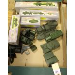 14x British and French Dinky Toys Military vehicles. Including boxed items; Missile Erector