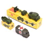 3 Dinky Military Toys. A 25 Pounder Field Gun Set (697). Comprising a Morris Medium Artillery