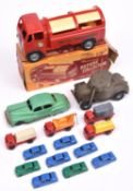 15x Tri-ang Minic etc plastic vehicles. A large scale Mettoy friction drive Municipal Refuse