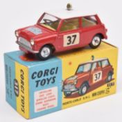 Corgi Toys Monte-Carlo B.M.C. mini Cooper 'S' (317). In red with white roof, with spot light, yellow
