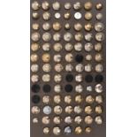 89 different staybrite and composition buttons, representing the British Army c 1970, cavalry,