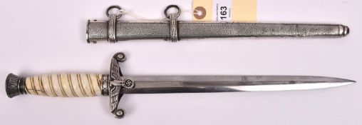 A Third Reich Army officer's dagger, by Gustav Spitzer, Solingen, the hilt having silver plated