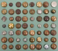 43 different yeomanry large buttons, including Vic crown Yorks D, diamond shape Westmorland &