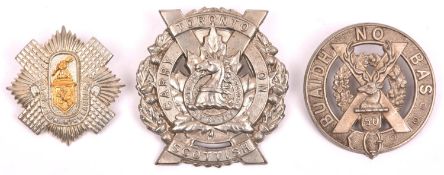 A WM bonnet badge of the Toronto Scottish, with central circle "Belgium, France, 1916-1919", a