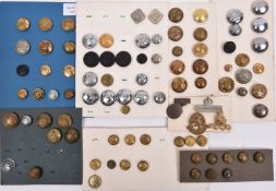 9 various buttons, including Geo open back gilt 2nd R Veterans Bn and crown/script BVI (