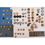 9 various buttons, including Geo open back gilt 2nd R Veterans Bn and crown/script BVI (