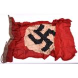 A Third Reich Party flag, the hoist stamped with eagle and swastika, size “N.S.D.A.P”etc,