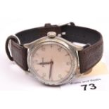 D.I.H marked Helvetia centre seconds wristwatch. Serial D.I.001290H. Plated case with snap back,