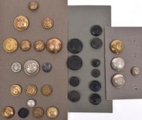 7 Commonwealth large buttons: Vic, Ed VII and Geo V Hong Kong Vol Corps, Gold Coast Artillery, Vic