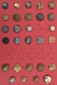 20 different large Gordons and Camerons large buttons, including open back coatee 92nd, officers