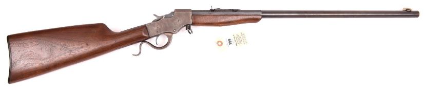 A .32” long rim-fire Stevens underlever falling-block Favourite 15 model 44 rifle, detachable barrel