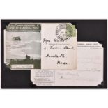 A postcard to commemorate the "First United Kingdom Aerial Post: In commemoration of the