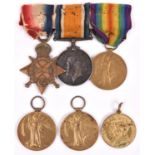 Three: 1914-15 star, BWM, Victory (109333 Spr A H Brighton RE) VF. Single Victory medals (2) to (