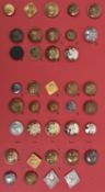 25 different large Black Watch, HLI and Seaforth buttons, including gilt diamond shape crown/42,