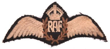 WWII type RAF pilot's padded breast wings. GC