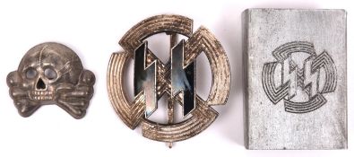 Third Reich SS sports badge in silver and enamel, with maker's name “Richard Sieper & Sohne,