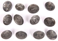 11 pre 1855 Scottish infantry OR's open back pewter buttons, diam 18-20mm: 21st, 71st and 74th, 72nd