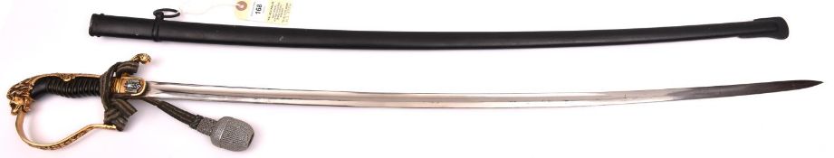 A Third Reich infantry officer's sword, plated blade 34 1/4” (70cm) by WKC, the gilt brass hilt