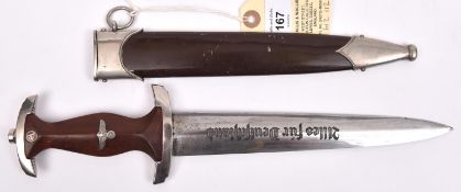 A Third Reich SA dagger, by Aesculap, Tuttlingen, the blade with full Rohm inscription, the hilt