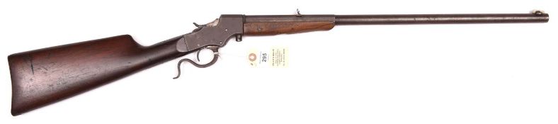 A .25” rim-fire Stevens underlever falling-block rifle, detachable barrel 22”with single