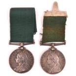 Volunteer Force Long Service medal, Vic UK issue (2495 Coy Sjt Major J Hendry 1st Aberdeen Vol Art),
