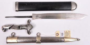 Third Reich dagger parts: RAD leader's blade by Horster, near VGC; unfinished RAD leader's silver-