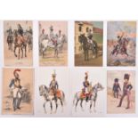 156 Foreign military postcards, mostly French, mounted in plastic sleeves. GC £30-50