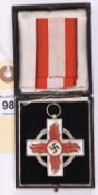 A Third Reich Fire Service Cross, 2nd class, GC (slight wear to plating), in its case with short