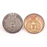 An officers large flat gilt button of the Loyal Inverness Fencibles, backmark of "Mason & Thomson,