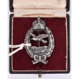 A post-WW1 Prussian Prinzen size Commemorative Pilots' badge, appears to be of cast unmarked silver,