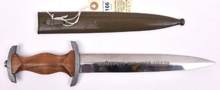 A Third Reich NPEA student”s dagger, the blade with photo etched motto and name “Karl Burgmuller,