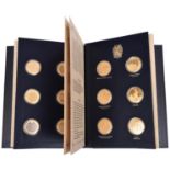 “The Churchill Centenary Medals” being a set of 24 gold plated silver prooflike medallions.