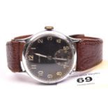 DH marked Helma wristwatch. Serial D 07996 H. Plated case (refinished), 32mm without crown. Fixed