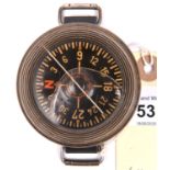 German AK39 pilot”s compass. Plastic casing, marked Armbandkompass, Bauart: Kadlec, Baumuster :