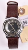 Recta wristwatch. Serial 566310. Bright plated case, possibly refinished, 33mm without crown.