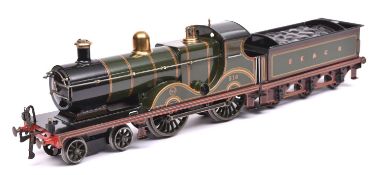 A Gauge One railway Bing SECR Wainwright E Class 4-4-0 tender locomotive, 516. For 3-rail running