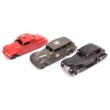 3 good white metal copy Dinky Toys 39 Series style Cars by P.P. Copy Models and a Buccaneer Models