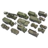 15 Dinky Military Toys. Centurion Tank, Foden 10-Ton Army Truck, Medium Artillery Tractor, Bedford